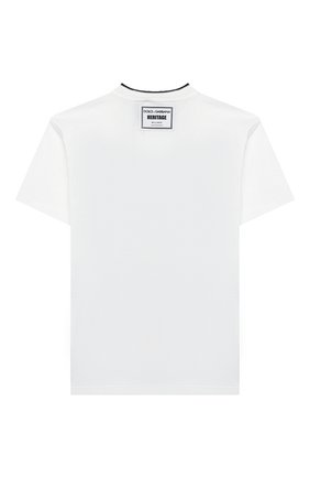 Детская хлопковая футболка DOLCE & GABBANA белого цвета по цене 10450 руб., арт. L4JT9A/G7VG0/2-6 | Фото 2 Детская хлопковая футболка DOLCE & GABBANA белого цвета, арт. L4JT9A/G7VG0/2-6 | Фото 2