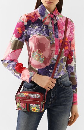 Женская сумка ophidia flora mini GUCCI бежевого цвета по цене 70100 руб., арт. 517350/92YBC | Фото 2 Женская сумка ophidia flora mini GUCCI бежевого цвета, арт. 517350/92YBC | Фото 2