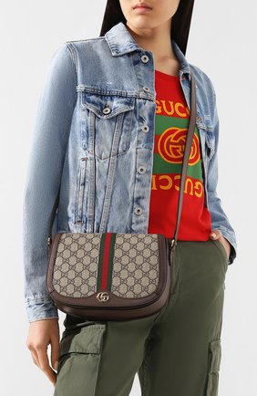 Женская сумка ophidia small GUCCI бежевого цвета по цене 128200 руб., арт. 601044/96IWB | Фото 2 Женская сумка ophidia small GUCCI бежевого цвета, арт. 601044/96IWB | Фото 2