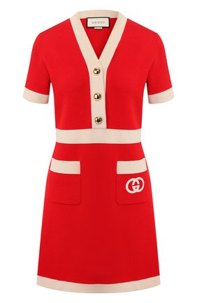 Женское шерстяное платье GUCCI красного цвета по цене 138600 руб., арт. 606017/XKA4A | Фото 1 Женское шерстяное платье GUCCI красного цвета, арт. 606017/XKA4A | Фото 1