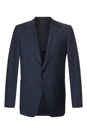 Мужской шерстяной пиджак TOM FORD темно-синего цвета по цене 238000 руб., арт. 722R02/15SR40 | Фото 1 Мужской шерстяной пиджак TOM FORD темно-синего цвета, арт. 722R02/15SR40 | Фото 1