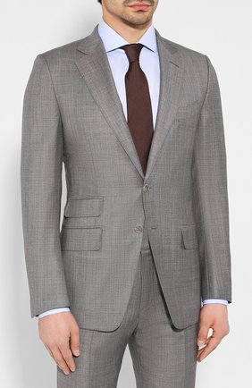 Мужской шерстяной костюм TOM FORD серого цвета по цене 258500 руб., арт. 722R03/21YA4C | Фото 2 Мужской шерстяной костюм TOM FORD серого цвета, арт. 722R03/21YA4C | Фото 2