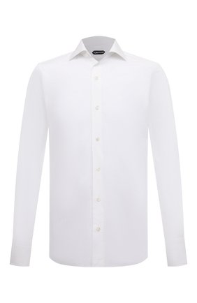 Мужская хлопковая сорочка TOM FORD белого цвета по цене 54700 руб., арт. 7FT000/94S3AX | Фото 1 Мужская хлопковая сорочка TOM FORD белого цвета, арт. 7FT000/94S3AX | Фото 1 (Материал внешний: Хлопок; Рукава: Длинные; Длина (для топов): Стандартные; Статус проверки: Проверена категория; Случай: Формальный; Принт: Однотонные; Манжеты: На пуговицах; Воротник: Акула)