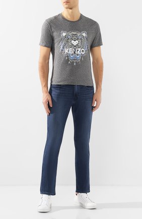 Мужская хлопковая футболка KENZO серого цвета по цене 8795 руб., арт. FA55TS0504YA | Фото 2 Мужская хлопковая футболка KENZO серого цвета, арт. FA55TS0504YA | Фото 2