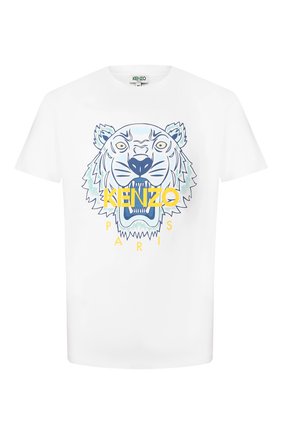 Мужская хлопковая футболка KENZO белого цвета по цене 8795 руб., арт. FA55TS0504YA | Фото 1 Мужская хлопковая футболка KENZO белого цвета, арт. FA55TS0504YA | Фото 1