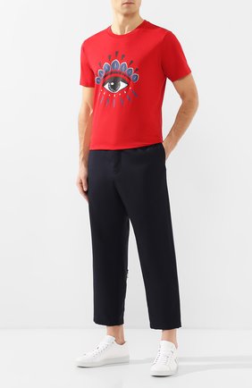 Мужская хлопковая футболка KENZO красного цвета по цене 8795 руб., арт. FA55TS0494YC | Фото 2 Мужская хлопковая футболка KENZO красного цвета, арт. FA55TS0494YC | Фото 2