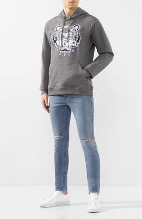 Мужской хлопковое худи KENZO темно-серого цвета по цене 26350 руб., арт. FA55SW4154XA | Фото 2 Мужской хлопковое худи KENZO темно-серого цвета, арт. FA55SW4154XA | Фото 2