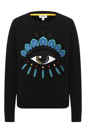 Женская хлопковый свитшот KENZO черного цвета по цене 18550 руб., арт. FA52SW7104XC | Фото 1 Женская хлопковый свитшот KENZO черного цвета, арт. FA52SW7104XC | Фото 1