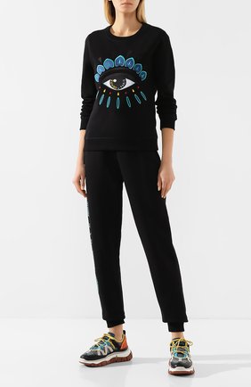 Женская хлопковый свитшот KENZO черного цвета по цене 18550 руб., арт. FA52SW7104XC | Фото 2 Женская хлопковый свитшот KENZO черного цвета, арт. FA52SW7104XC | Фото 2