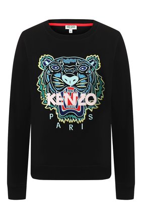 Женская хлопковый свитшот KENZO черного цвета по цене 18550 руб., арт. FA52SW7054XA | Фото 1 Женская хлопковый свитшот KENZO черного цвета, арт. FA52SW7054XA | Фото 1