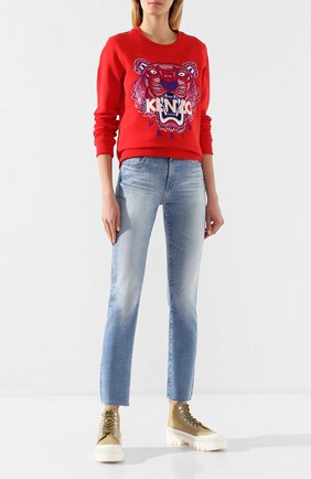 Женская хлопковый свитшот KENZO красного цвета по цене 18550 руб., арт. FA52SW7054XA | Фото 2 Женская хлопковый свитшот KENZO красного цвета, арт. FA52SW7054XA | Фото 2