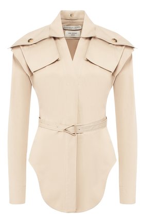 Женская хлопковая блузка BOTTEGA VENETA светло-бежевого цвета по цене 78350 руб., арт. 606440/VKIX0 | Фото 1 Женская хлопковая блузка BOTTEGA VENETA светло-бежевого цвета, арт. 606440/VKIX0 | Фото 1