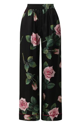 Женские шелковые брюки DOLCE & GABBANA черного цвета по цене 87550 руб., арт. FTAMPT/HS190 | Фото 1 Женские шелковые брюки DOLCE & GABBANA черного цвета, арт. FTAMPT/HS190 | Фото 1