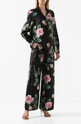 Женские шелковые брюки DOLCE & GABBANA черного цвета по цене 87550 руб., арт. FTAMPT/HS190 | Фото 2 Женские шелковые брюки DOLCE & GABBANA черного цвета, арт. FTAMPT/HS190 | Фото 2