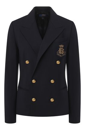 Женский шерстяной жакет POLO RALPH LAUREN синего цвета по цене 62850 руб., арт. 211786441 | Фото 1 Женский шерстяной жакет POLO RALPH LAUREN синего цвета, арт. 211786441 | Фото 1
