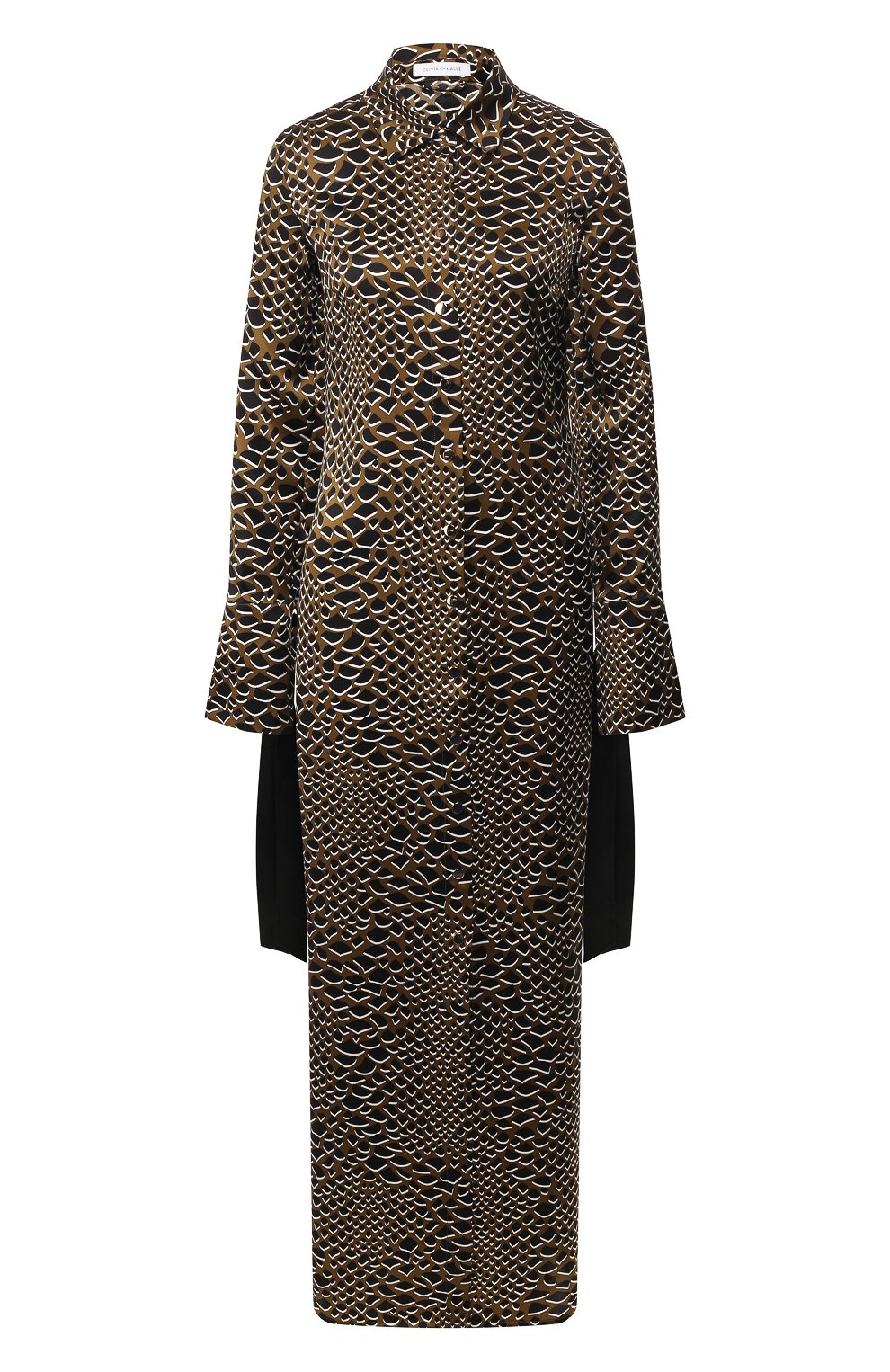 Женская шелковое платье OLIVIA VON HALLE коричневого цвета, арт. PS2053 | Фото 1 (Материал внешний: Шелк; Женское Кросс-КТ: Платье-белье; Статус проверки: Проверена категория)