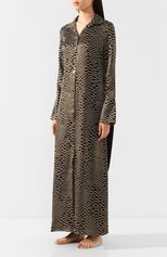 Женская шелковое платье OLIVIA VON HALLE коричневого цвета, арт. PS2053 | Фото 3 (Материал внешний: Шелк; Женское Кросс-КТ: Платье-белье; Статус проверки: Проверена категория)