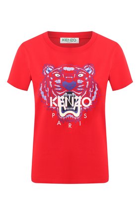 Женская хлопковая футболка KENZO красного цвета по цене 8350 руб., арт. FA52TS7214YB | Фото 1 Женская хлопковая футболка KENZO красного цвета, арт. FA52TS7214YB | Фото 1