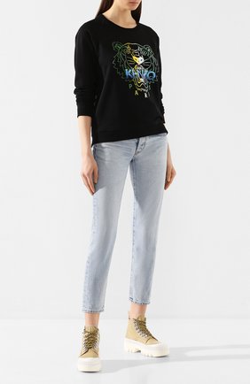 Женская хлопковый свитшот KENZO черного цвета по цене 21100 руб., арт. FA52SW8164XH | Фото 2 Женская хлопковый свитшот KENZO черного цвета, арт. FA52SW8164XH | Фото 2