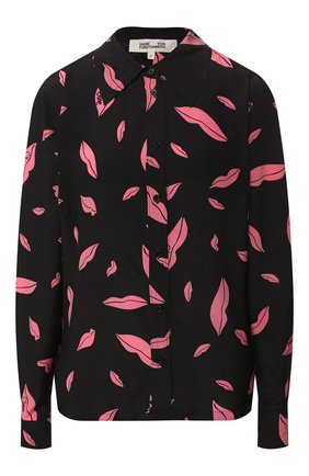 Женская шелковая рубашка DIANE VON FURSTENBERG черного цвета по цене 27850 руб., арт. 13689DVF | Фото 1 Женская шелковая рубашка DIANE VON FURSTENBERG черного цвета, арт. 13689DVF | Фото 1