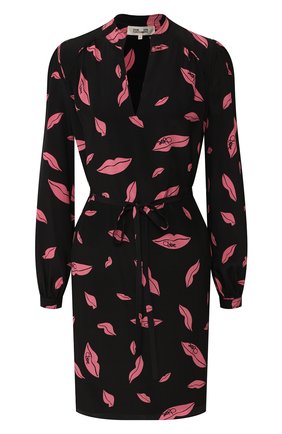 Женское шелковое платье DIANE VON FURSTENBERG черного цвета по цене 39950 руб., арт. 13690DVF | Фото 1 Женское шелковое платье DIANE VON FURSTENBERG черного цвета, арт. 13690DVF | Фото 1
