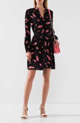 Женское шелковое платье DIANE VON FURSTENBERG черного цвета по цене 39950 руб., арт. 13690DVF | Фото 2 Женское шелковое платье DIANE VON FURSTENBERG черного цвета, арт. 13690DVF | Фото 2