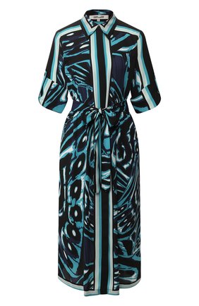 Женское платье с поясом DIANE VON FURSTENBERG бирюзового цвета по цене 44150 руб., арт. 13886DVF | Фото 1 Женское платье с поясом DIANE VON FURSTENBERG бирюзового цвета, арт. 13886DVF | Фото 1