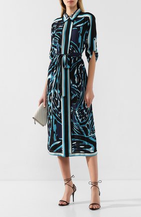 Женское платье с поясом DIANE VON FURSTENBERG бирюзового цвета по цене 44150 руб., арт. 13886DVF | Фото 2 Женское платье с поясом DIANE VON FURSTENBERG бирюзового цвета, арт. 13886DVF | Фото 2