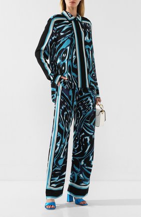 Женская рубашка с принтом DIANE VON FURSTENBERG бирюзового цвета по цене 23350 руб., арт. 13887DVF | Фото 2 Женская рубашка с принтом DIANE VON FURSTENBERG бирюзового цвета, арт. 13887DVF | Фото 2