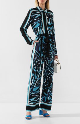 Женские брюки с принтом DIANE VON FURSTENBERG бирюзового цвета по цене 37500 руб., арт. 13924DVF | Фото 2 Женские брюки с принтом DIANE VON FURSTENBERG бирюзового цвета, арт. 13924DVF | Фото 2