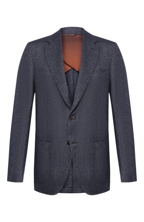 Мужской пиджак из смеси кашемира и льна LORO PIANA темно-синего цвета по цене 258000 руб., арт. FAL0440 | Фото 1 Мужской пиджак из смеси кашемира и льна LORO PIANA темно-синего цвета, арт. FAL0440 | Фото 1
