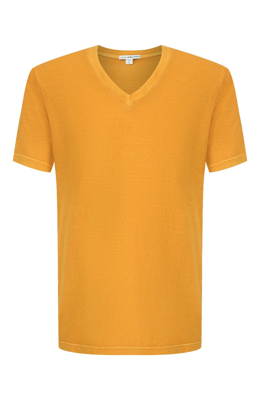 Мужская хлопковая футболка JAMES PERSE желтого цвета, арт. MLJ3352 | Фото 1 (Принт: Без принта; Рукава: Короткие; Длина (для топов): Стандартные; Мужское Кросс-КТ: Футболка-одежда; Материал внешний: Хлопок; Стили: Кэжуэл; Статус проверки: Проверена категория)