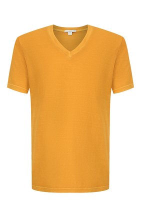 Мужская хлопковая футболка JAMES PERSE желтого цвета, арт. MLJ3352 | Фото 1 (Материал внешний: Хлопок; Принт: Без принта; Длина (для топов): Стандартные; Мужское Кросс-КТ: Футболка-одежда; Стили: Кэжуэл; Рукава: Короткие; Статус проверки: Проверена категория)