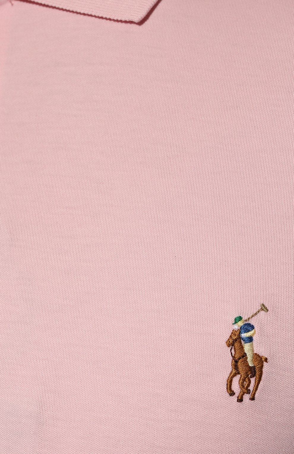 Мужское хлопковое поло POLO RALPH LAUREN светло-розового цвета, арт. 710652578 | Фото 5 (Застежка: Пуговицы; Рукава: Короткие; Длина (для топов): Стандартные; Материал внешний: Хлопок; Статус проверки: Проверена категория)
