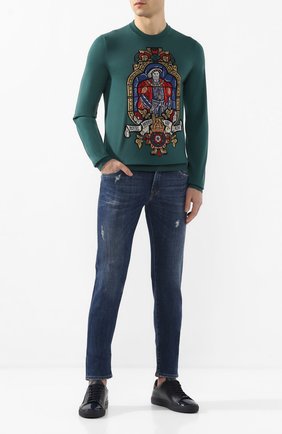 Мужские джинсы DOLCE & GABBANA темно-синего цвета по цене 39200 руб., арт. GY07CD/G8BY6 | Фото 2 Мужские джинсы DOLCE & GABBANA темно-синего цвета, арт. GY07CD/G8BY6 | Фото 2