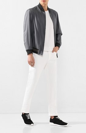 Мужские текстильные кроссовки KITON черного цвета по цене 45200 руб., арт. USSFITSN00609 | Фото 2 Мужские текстильные кроссовки KITON черного цвета, арт. USSFITSN00609 | Фото 2