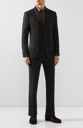 Мужская рубашка из смеси шелка и хлопка ERMENEGILDO ZEGNA коричневого цвета по цене 45800 руб., арт. 701404/9YC0CA | Фото 2 Мужская рубашка из смеси шелка и хлопка ERMENEGILDO ZEGNA коричневого цвета, арт. 701404/9YC0CA | Фото 2