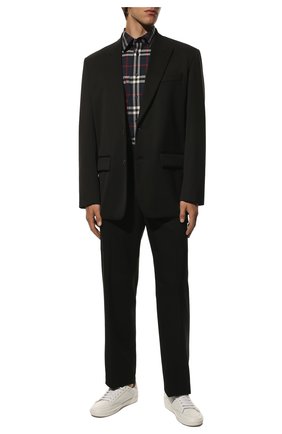 Мужская хлопковая рубашка BURBERRY синего цвета по цене 25500 руб., арт. 8020865 | Фото 2 Мужская хлопковая рубашка BURBERRY синего цвета, арт. 8020865 | Фото 2