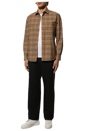 Мужская хлопковая рубашка BURBERRY бежевого цвета по цене 37200 руб., арт. 8020966 | Фото 2 Мужская хлопковая рубашка BURBERRY бежевого цвета, арт. 8020966 | Фото 2