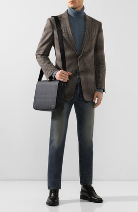 Мужская сумка-мессенджер BURBERRY синего цвета по цене 57200 руб., арт. 8023708 | Фото 2 Мужская сумка-мессенджер BURBERRY синего цвета, арт. 8023708 | Фото 2