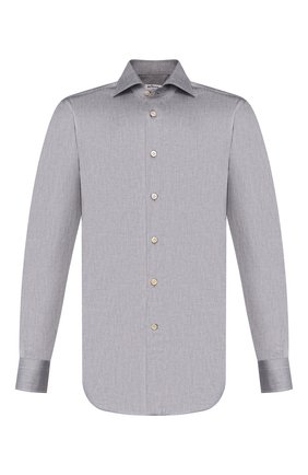 Мужская хлопковая сорочка KITON серого цвета по цене 37750 руб., арт. UCIDFAP2/H0003105 | Фото 1 Мужская хлопковая сорочка KITON серого цвета, арт. UCIDFAP2/H0003105 | Фото 1