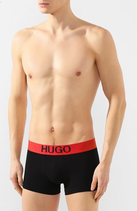 Мужские хлопковые боксеры HUGO черного цвета по цене 2700 руб., арт. 50428876 | Фото 2 Мужские хлопковые боксеры HUGO черного цвета, арт. 50428876 | Фото 2