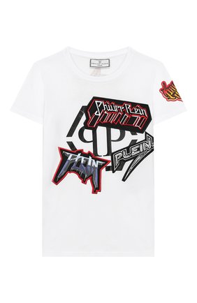 Детская хлопковая футболка PHILIPP PLEIN белого цвета по цене 18100 руб., арт. S20C BTK0843 PJY002N | Фото 1 Детская хлопковая футболка PHILIPP PLEIN белого цвета, арт. S20C BTK0843 PJY002N | Фото 1