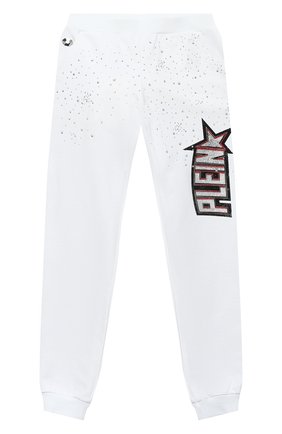 Детского хлопковые джоггеры PHILIPP PLEIN белого цвета по цене 22650 руб., арт. S20C GJT0257 PJO002N | Фото 1 Детского хлопковые джоггеры PHILIPP PLEIN белого цвета, арт. S20C GJT0257 PJO002N | Фото 1