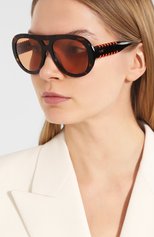 Женские солнцезащитные очки TOD’S коричневого цвета, арт. X0W02395518AGJ | Фото 2 (Материал: Пластик; Тип очков: С/з; Статус проверки: Проверена категория; Оптика Гендер: оптика-женское; Очки форма: Авиаторы)