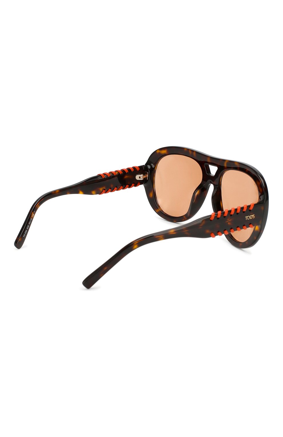 Женские солнцезащитные очки TOD’S коричневого цвета, арт. X0W02395518AGJ | Фото 4 (Материал: Пластик; Тип очков: С/з; Статус проверки: Проверена категория; Оптика Гендер: оптика-женское; Очки форма: Авиаторы)
