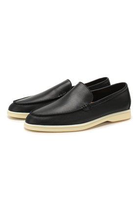 Женские кожаные лоферы summer walk LORO PIANA темно-синего цвета по цене 49950 руб., арт. FAI0323 | Фото 1 Женские кожаные лоферы summer walk LORO PIANA темно-синего цвета, арт. FAI0323 | Фото 1
