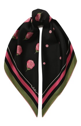 Женский шелковый платок valentino garavani VALENTINO черного цвета по цене 29750 руб., арт. TW2EI114/INT | Фото 1 Женский шелковый платок valentino garavani VALENTINO черного цвета, арт. TW2EI114/INT | Фото 1