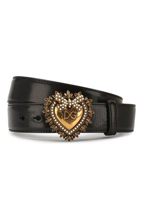 Женский кожаный ремень DOLCE & GABBANA черного цвета по цене 35550 руб., арт. BE1315/AX059 | Фото 1 Женский кожаный ремень DOLCE & GABBANA черного цвета, арт. BE1315/AX059 | Фото 1