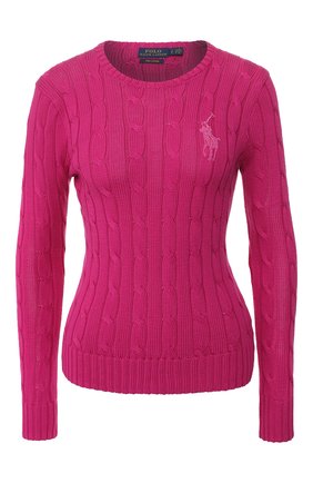 Женская хлопковый пуловер POLO RALPH LAUREN розового цвета по цене 16850 руб., арт. 211780365 | Фото 1 Женская хлопковый пуловер POLO RALPH LAUREN розового цвета, арт. 211780365 | Фото 1